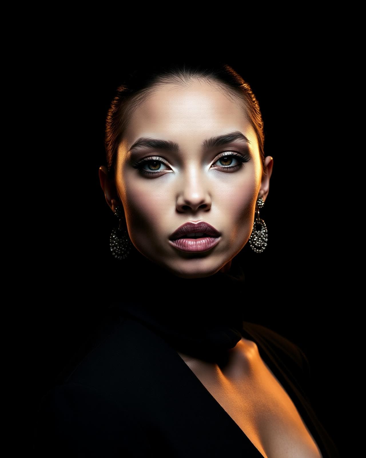 Model presenting a professional VUE portfolio